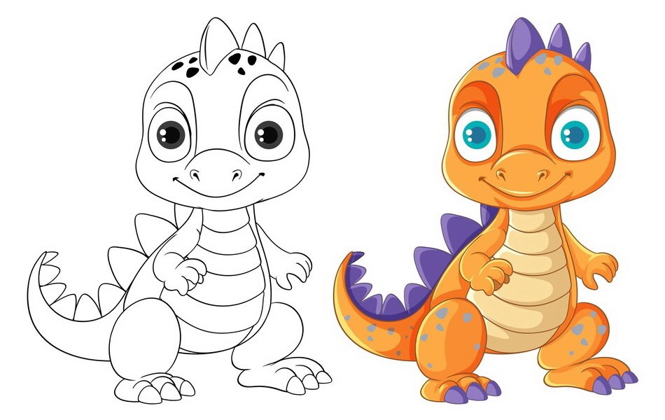 Как нарисовать милого дракона для детей поэтапно легко
