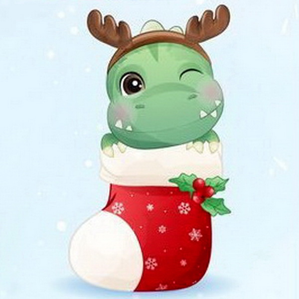 Красивый новогодний дракон Merry Christmas картинки для срисовки легкий рисунок детский раскраска распечатать большой