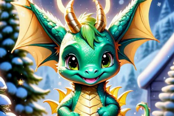 Зеленый дракон новогодний для детей символ года