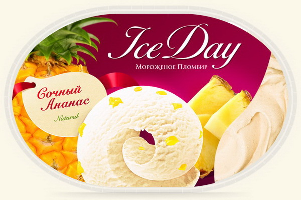 Упаковка мороженого Пломбир Сочный ананас IceDay
