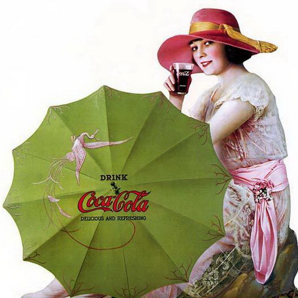 Девушки на рекламных афишах Coca-Cola в ретро стилистике