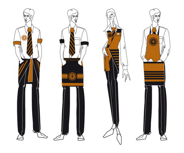 Египетская тематика одежды персонала Золотой Жук