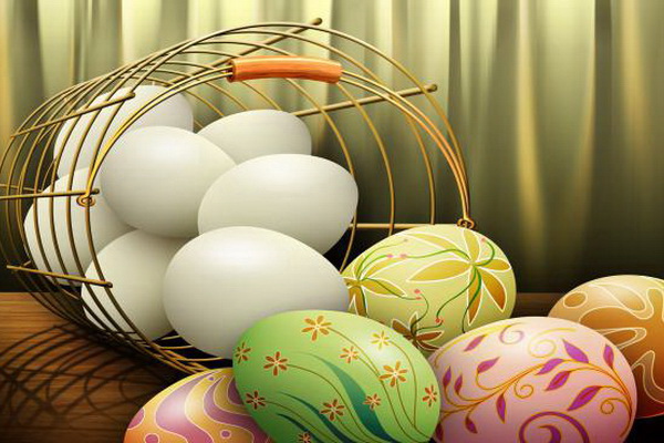 Пасхальные яйца с традиционным орнаментом