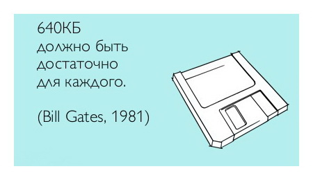 Утверждение: 640 КБ должно быть достаточно для каждого! Bill Gates, 1981.