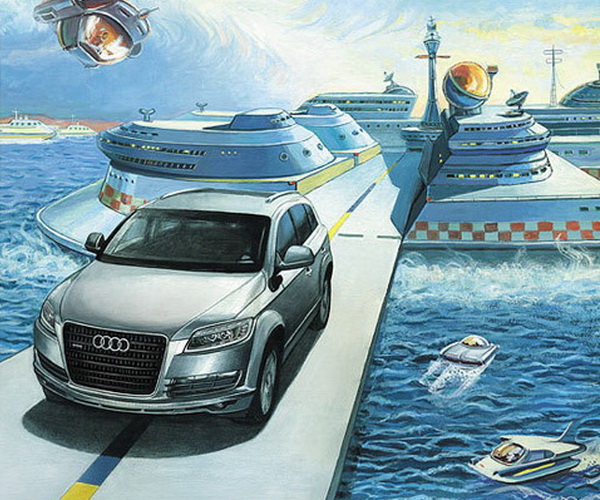 Автомобили будущего Audi иллюстрации для календаря