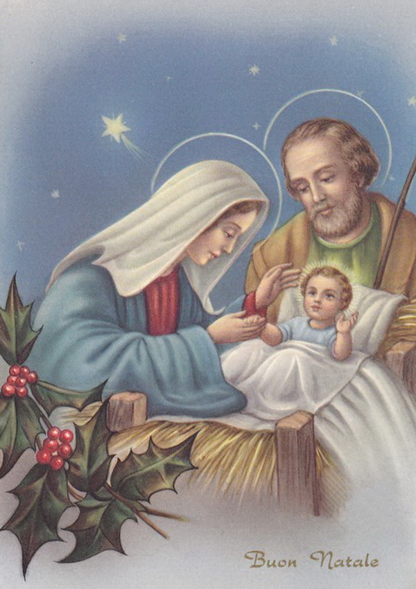 Рождественские итальянские открытки в стиле ретро Buon Natale