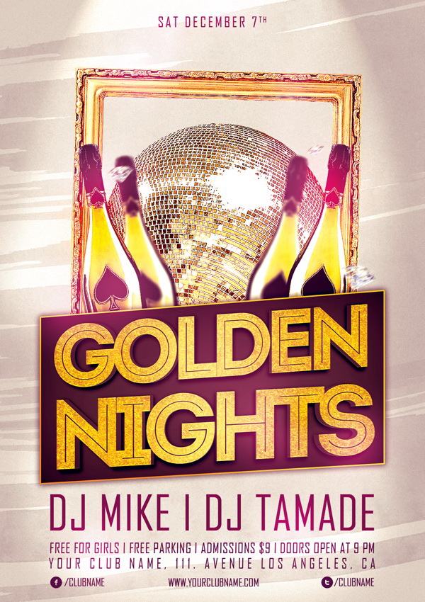 Золотая вечеринка Golden Nights Free PSD