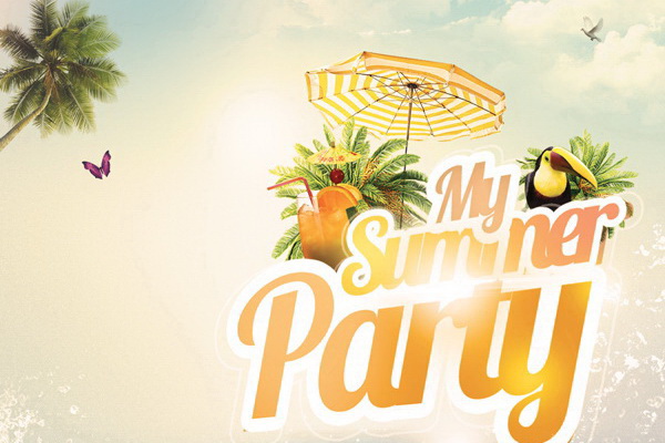 Волна летних вечеринок и пляжных дискотек Free PSD скачать ПСД
