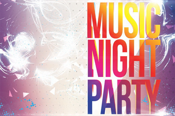 Необычный плакат Music Night Party Free PSD скачать ПСД