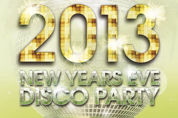 Афиша New Year зелёный цвет Disco Party постера Free PSD скачать ПСД