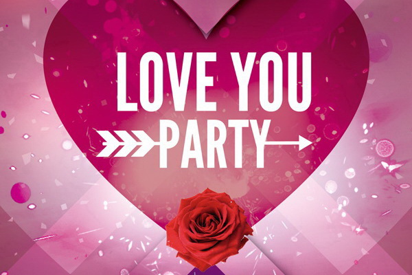 Самый красивый плакат Love You Party Free PSD скачать ПСД