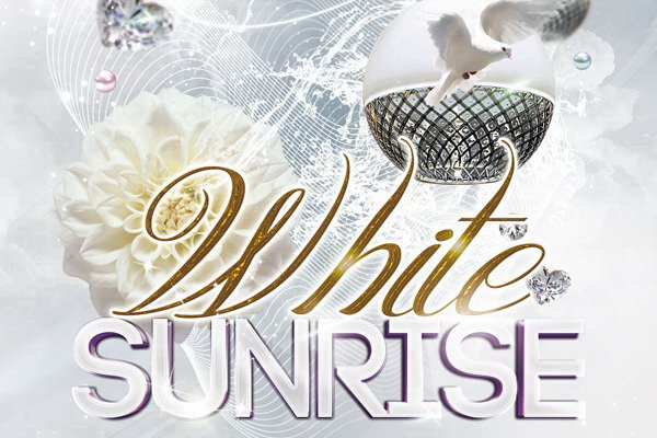 Вечеринка в белом цвете на плакате White Sunrise Free PSD скачать ПСД