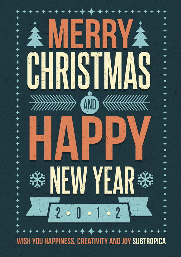 Креативный дизайн плаката Merry Christmas Happy New Year Free PSD
