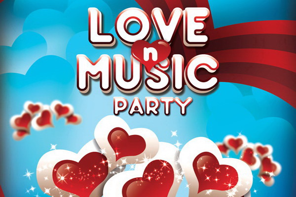 Любовь и музыка PARTY для всех Free PSD скачать ПСД