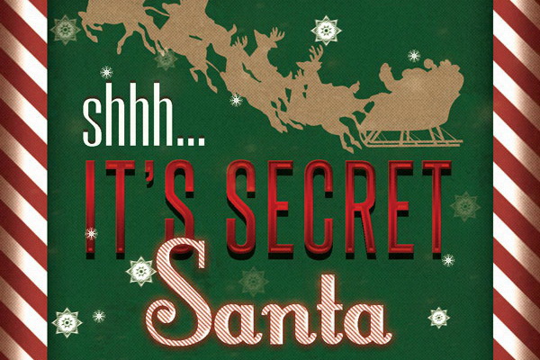 Рекламный плакат It’s secret Santa Free PSD скачать ПСД