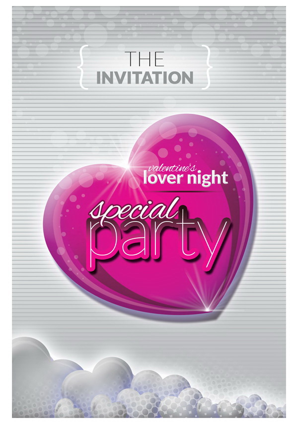 Lover Special Party дизайн пригласительного в розовом цвете Free PSD
