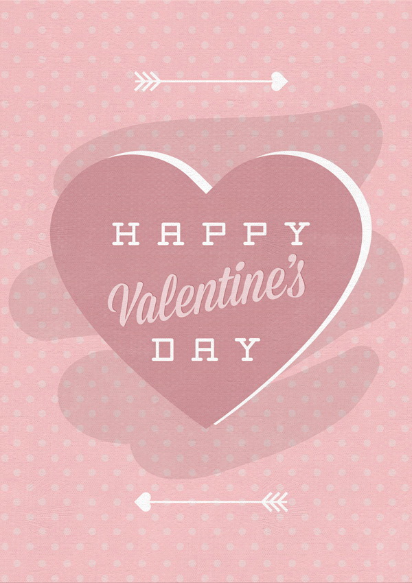 Happy Valentine’s Day нежно розовый плакат Free PSD