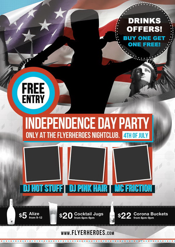 Independence Day Party афиша американского дня независимости Free PSD