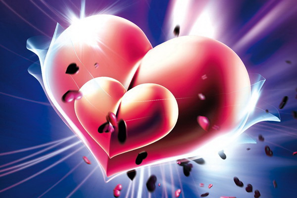 Плакат в форме сердца на День влюблённых Free PSD скачать ПСД