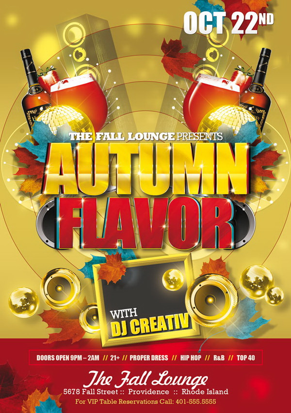 Осенний аромат цветов и растений Autumn Flavor дизайн макета Free PSD