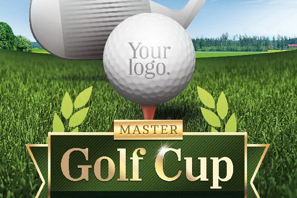 Рекламный плакат Golf Cup чемпионат Free PSD скачать ПСД