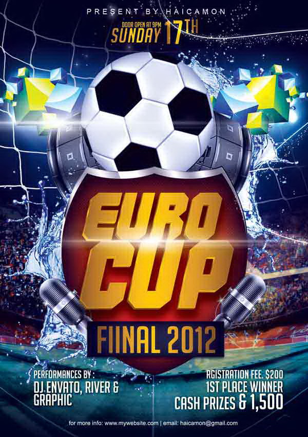 Дизайн макета EURO CUP футбольная игра Free PSD