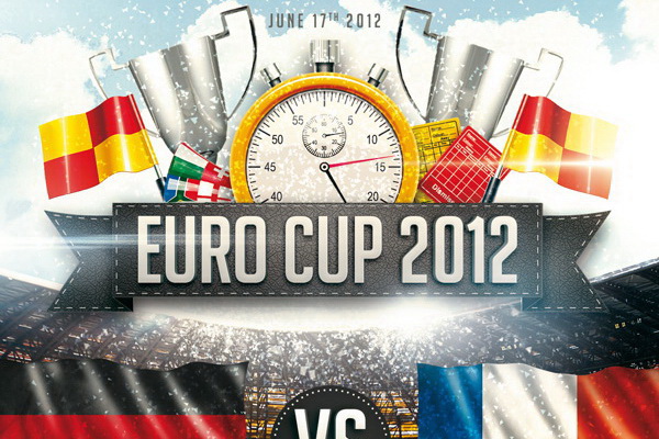 Рекламный плакат Чемпионата Европы по футболу Free PSD скачать ПСД