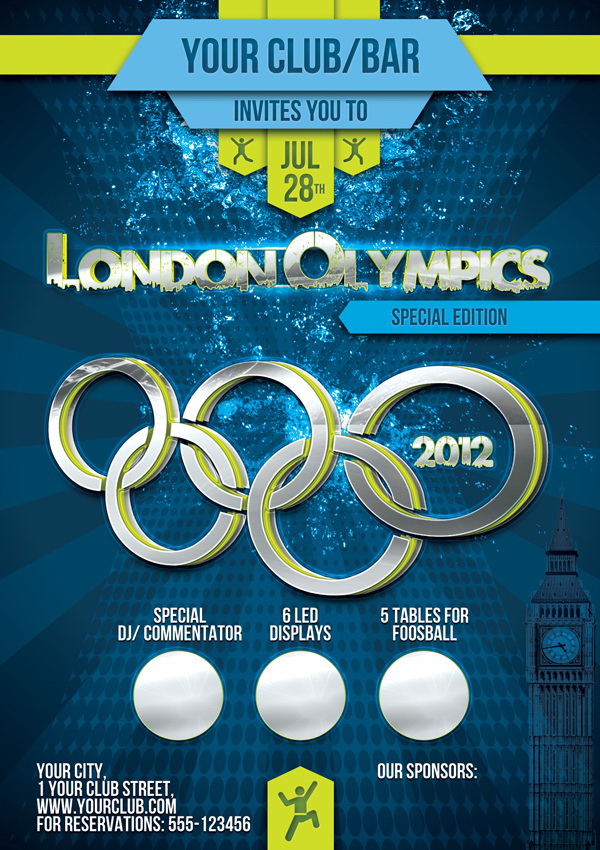 Дизайн рекламного постера олимпиады в Лондоне Free PSD