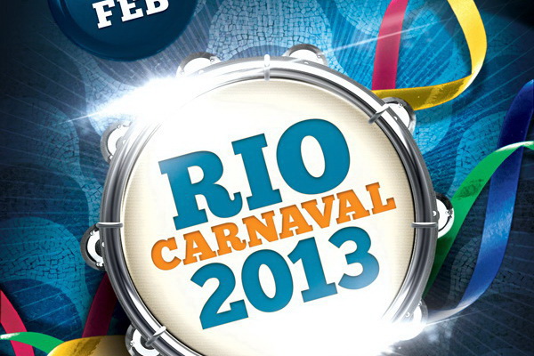 Carnaval RIO синий рекламный плакат Free PSD скачать ПСД