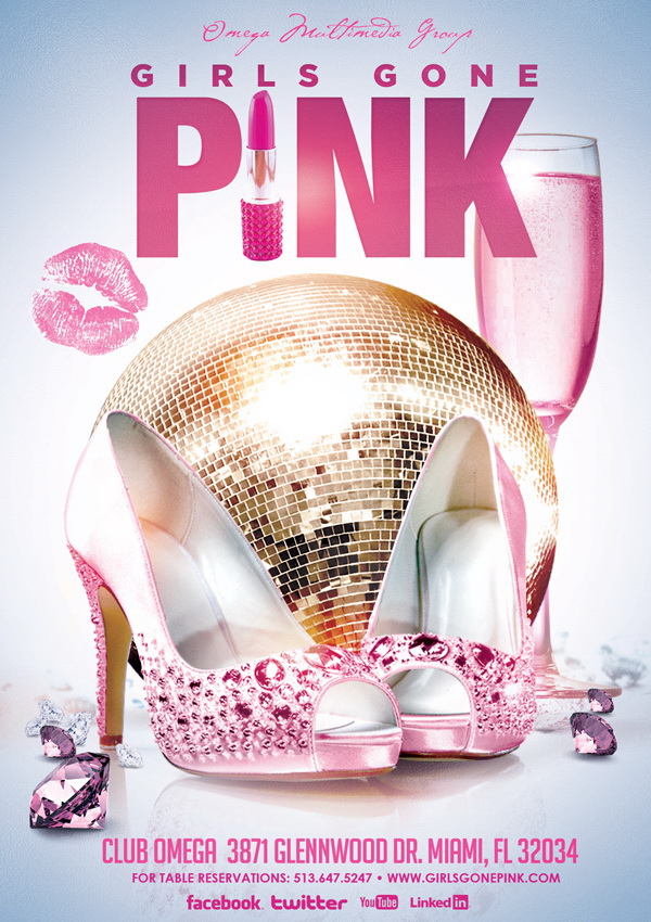 Помада и каблуки в розовом Pink Girls Free PSD