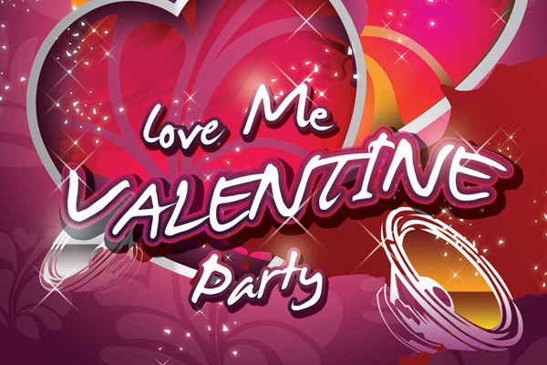 Плаката Love Me Valentine Party Free PSD скачать ПСД